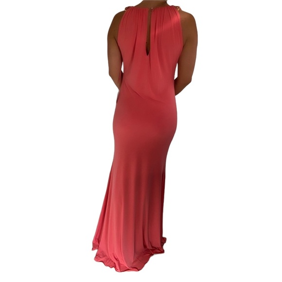 Jovani Evening Gown with Embellished Neckline Pink - Picture 2 of 3